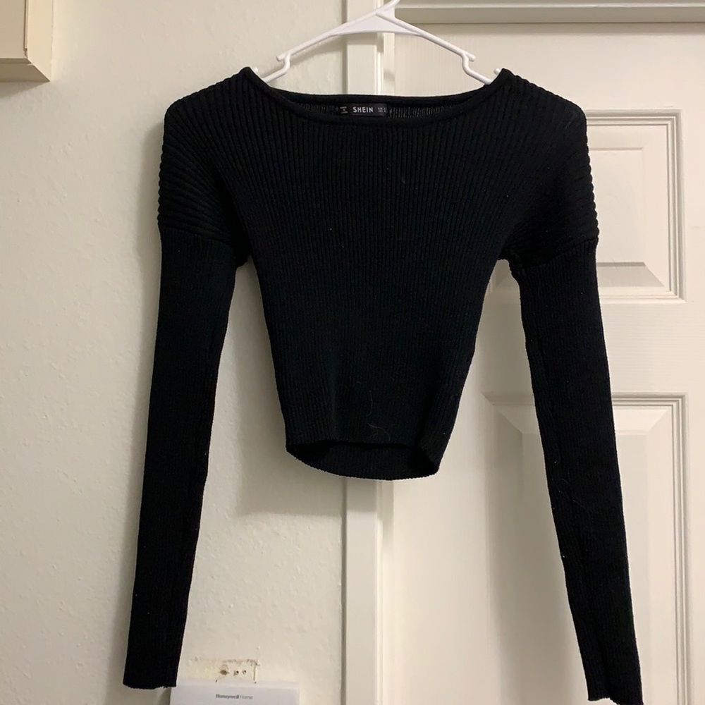 Shein black crop-top